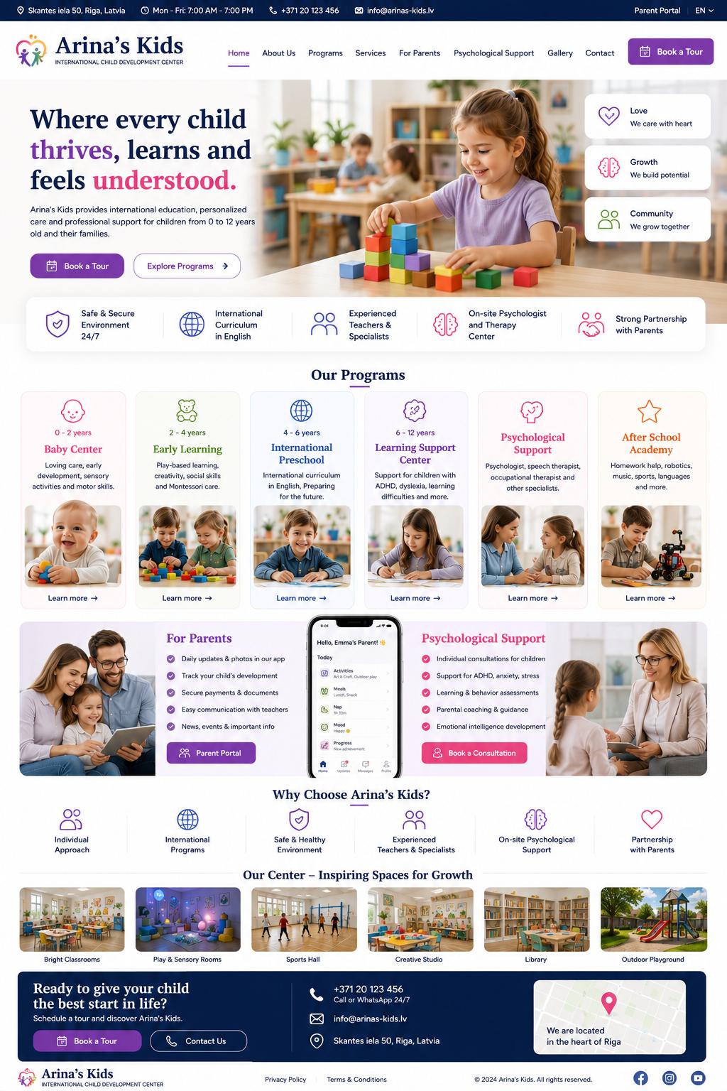 Arina's Kids English website